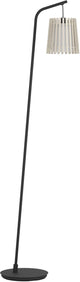 Lampada da terra Eglo fattoria - e27 - 170 cm - nero|marrone|bianco - legno | tessile