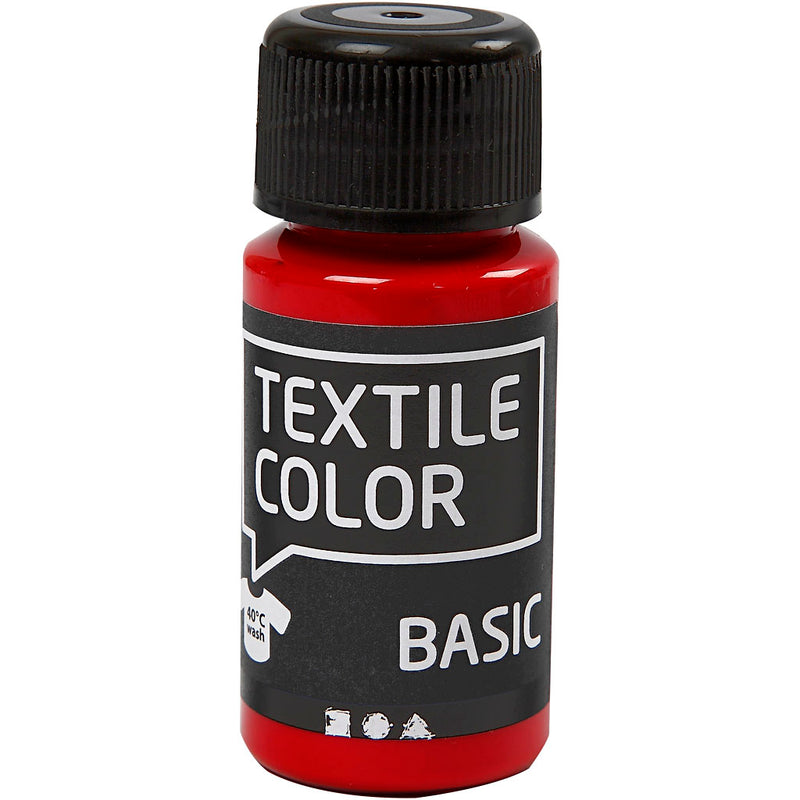 Creativ company textile color semi-dekkende textielverf - rood, 50ml