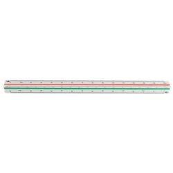 Scale measuring stick od plastic 30cm white 1:20 25 50 75 100 125
