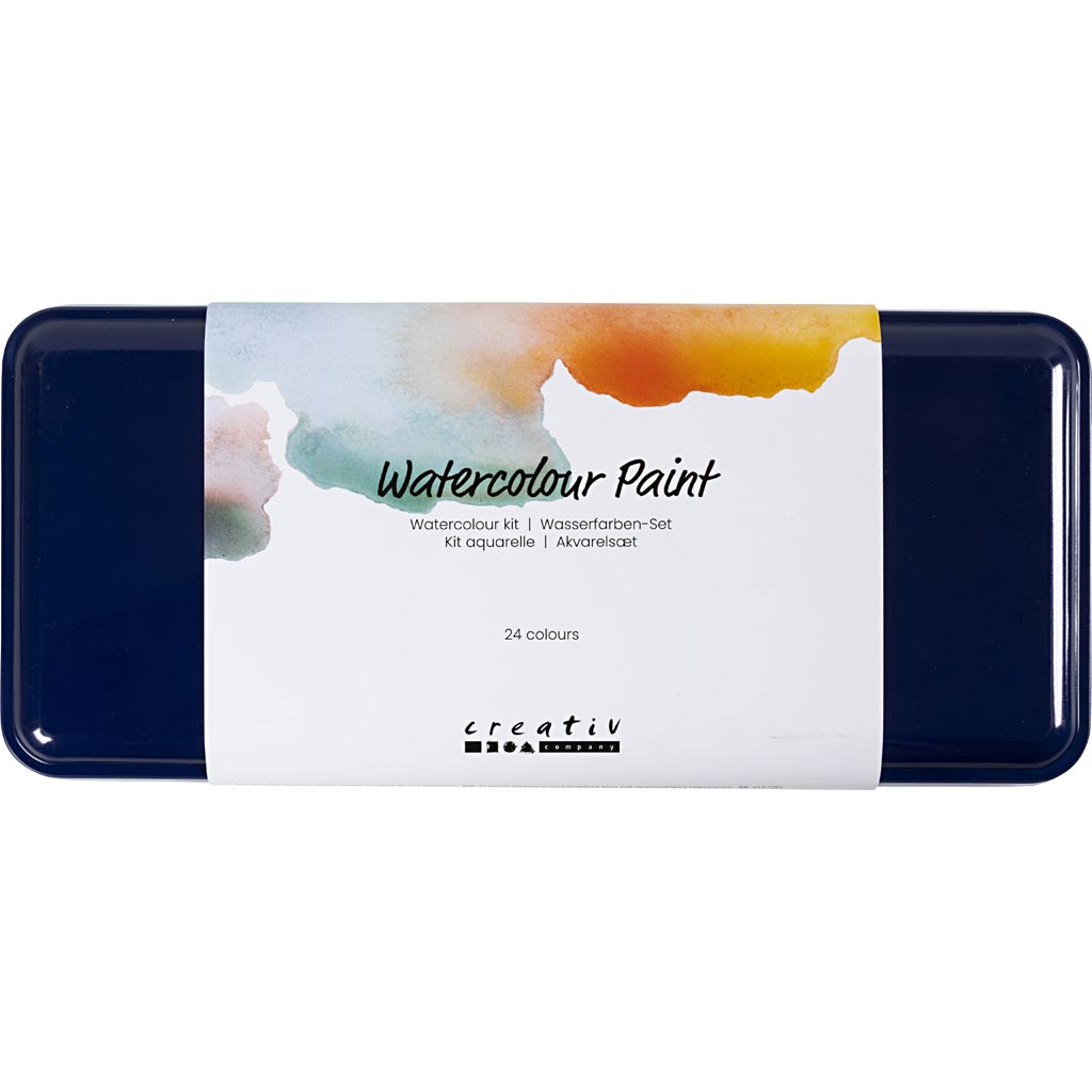 Set acquerelli Colortime, misura 12x30 mm, vari colori, 24 colori 1 scatola