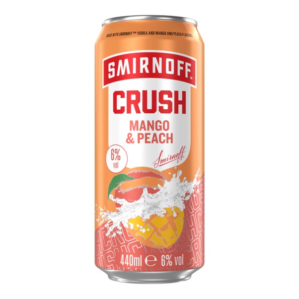 Smirnoff triturado mango melocotón lata (12x 44 cl)