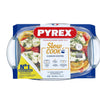 Pyrex rechthoekige ovenschaal met deksel 2,9+1,6l 33x20x14cm