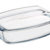 Pyrex rechthoekige ovenschaal met deksel 2,9+1,6l 33x20x14cm