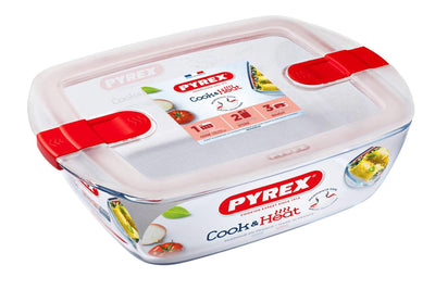 Ciotola in Pyrex con coperchio 1,1l 23x15x6cm