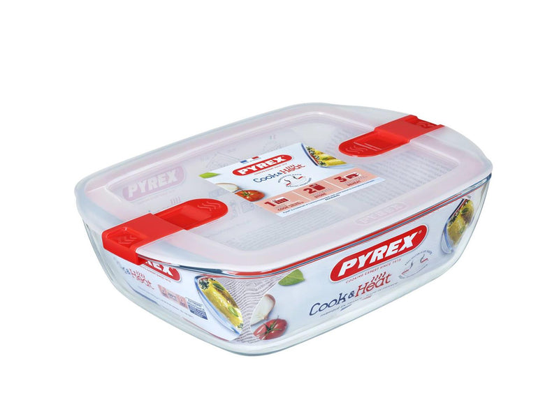 Ciotola in Pyrex con coperchio 2,5 l 28x20x8 cm