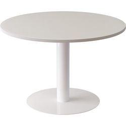 Mesa redonda paperflow easyoffice melamina, acero blanco