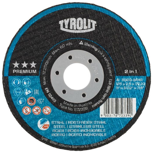 Tyrolit dss 125x1.0mm a60q-bfp premium st acciaio inossidabile | 25 pz