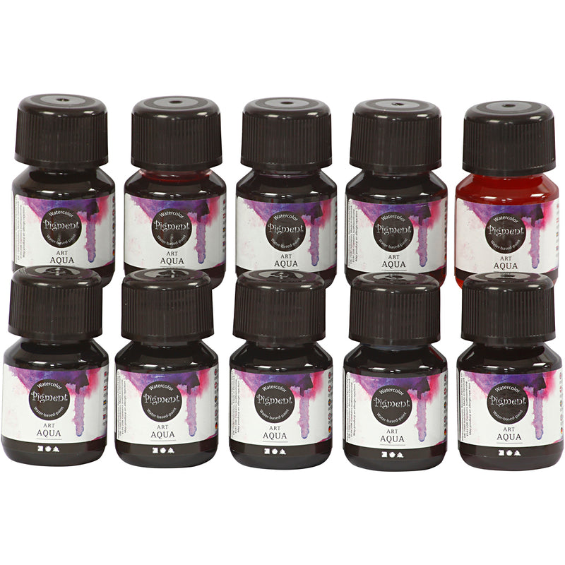 Pintura de acuarela líquida pigmentada, varios colores, 10x30 ml 1 caja