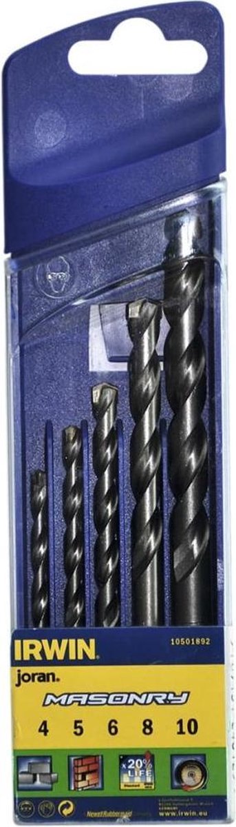 Irwin steenboren set 4 5 6 8 10mm - 10501892