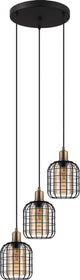 Eglo chisle hanglamp - e27 - ø 42,5 cm - glas, staal - zwart amber