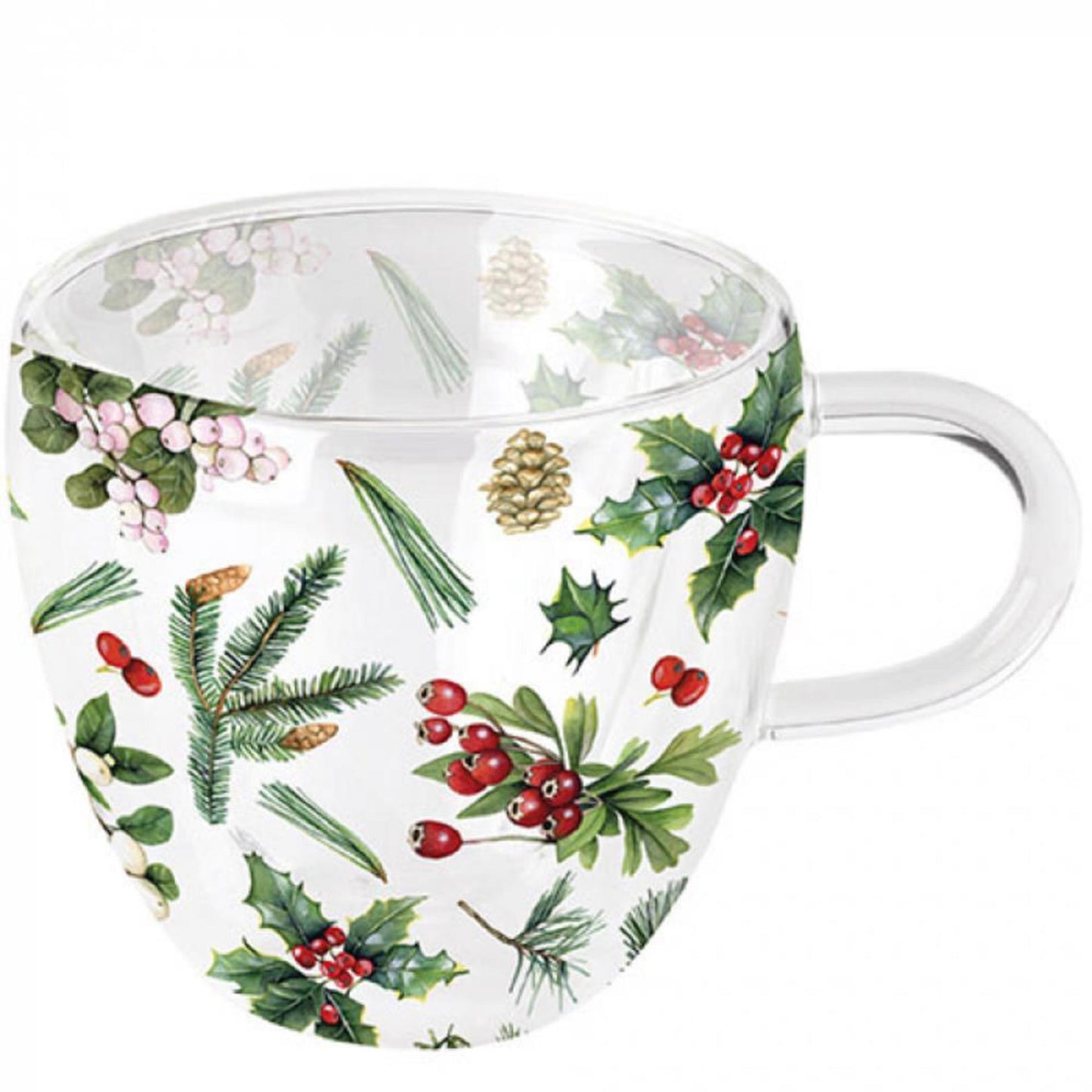 Bicchiere Ambiente verde invernale 200ml bianco