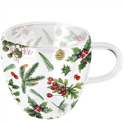Bicchiere Ambiente verde invernale 200ml bianco