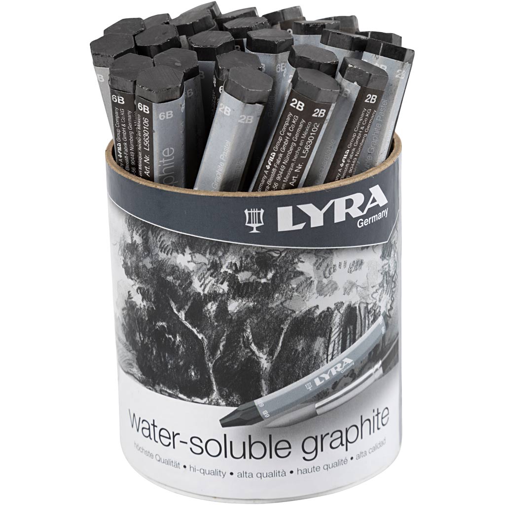 Lápiz de grafito soluble de agua lyra, L: 6.5 cm, 24 piezas 1 caja