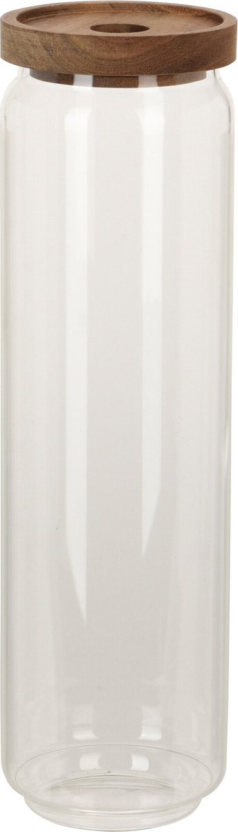 Excellent houseware storage jar - 9 x 30 cm - 1500 ml - glass - luxury kitchen storage container - airtight lid