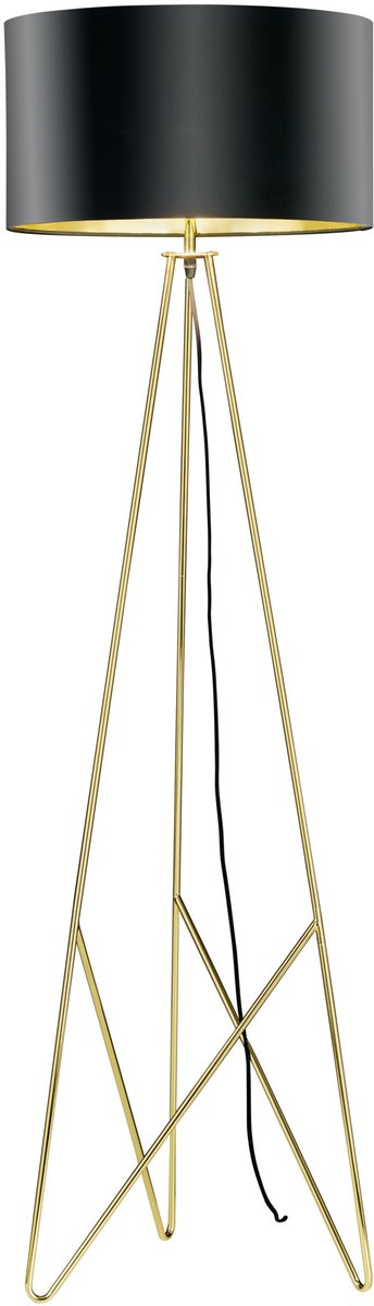 Eglo design camporale - vloerlamp - 1 lichts - messing - zwart, goud