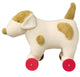 Perro 32 cm sobre ruedas.