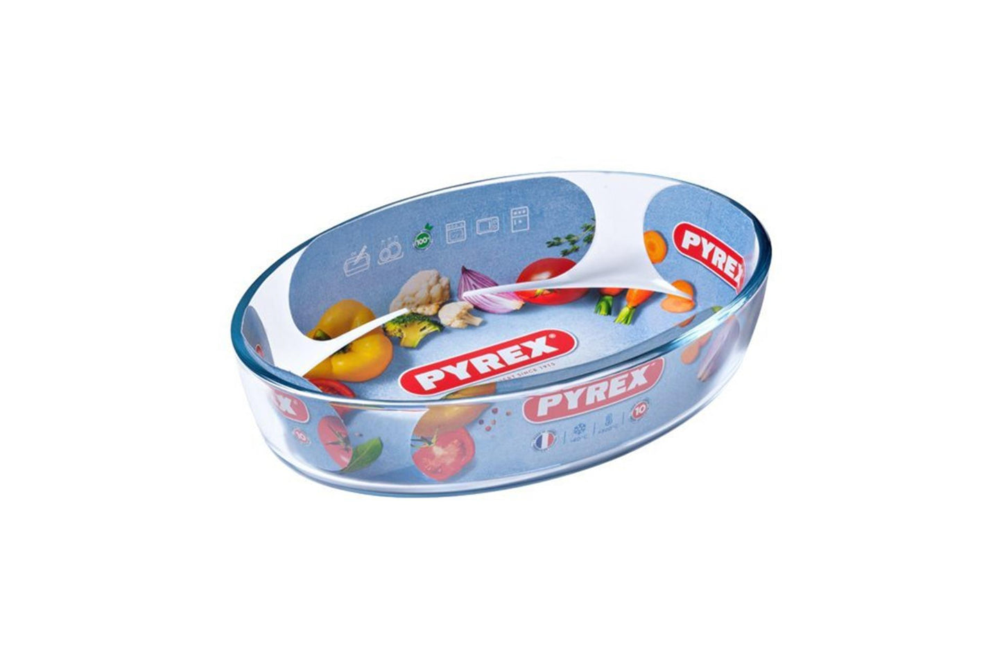 Pirofila ovale in Pyrex 30x21cm. Bicchiere da 2l