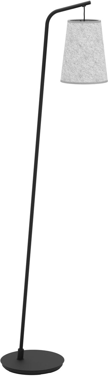 Eglo alsager vloerlamp - e27 - 170 cm - zwart|grijs - vilt|staal