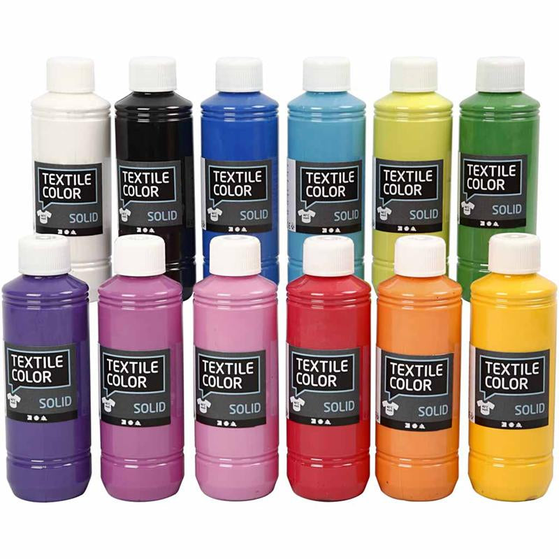 Pintura textil de cubierta de color textil de la empresa de creativ, 12x250ml