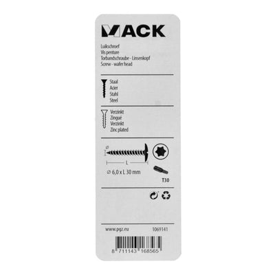 Mack 1069141 - vite per boccaporto blu zincata 6,0 x 30 mm 9 pz | 5 pezzi