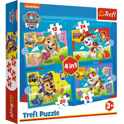 Oku paw Patrol puzzle 4 in 1 12-15-20 e 24 pezzi