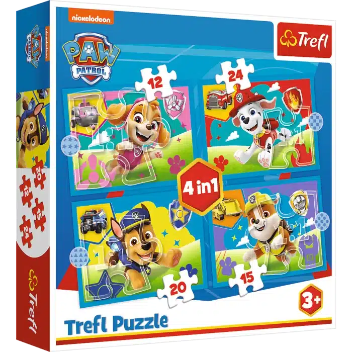 Oku paw Patrol puzzle 4 in 1 12-15-20 e 24 pezzi