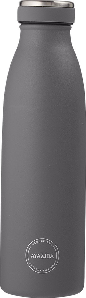 Aya ida - drinking bottle - thermosfles - waterfles - 500ml - dark grey