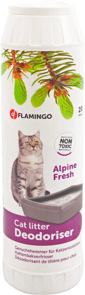 Desodorante para caja de arena Flamingo – aroma floral de cereza silvestre – para una caja de arena fresca
