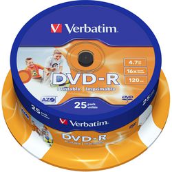DVD-R stampabile da 4,7 GB letterale 16x 25 pezzi