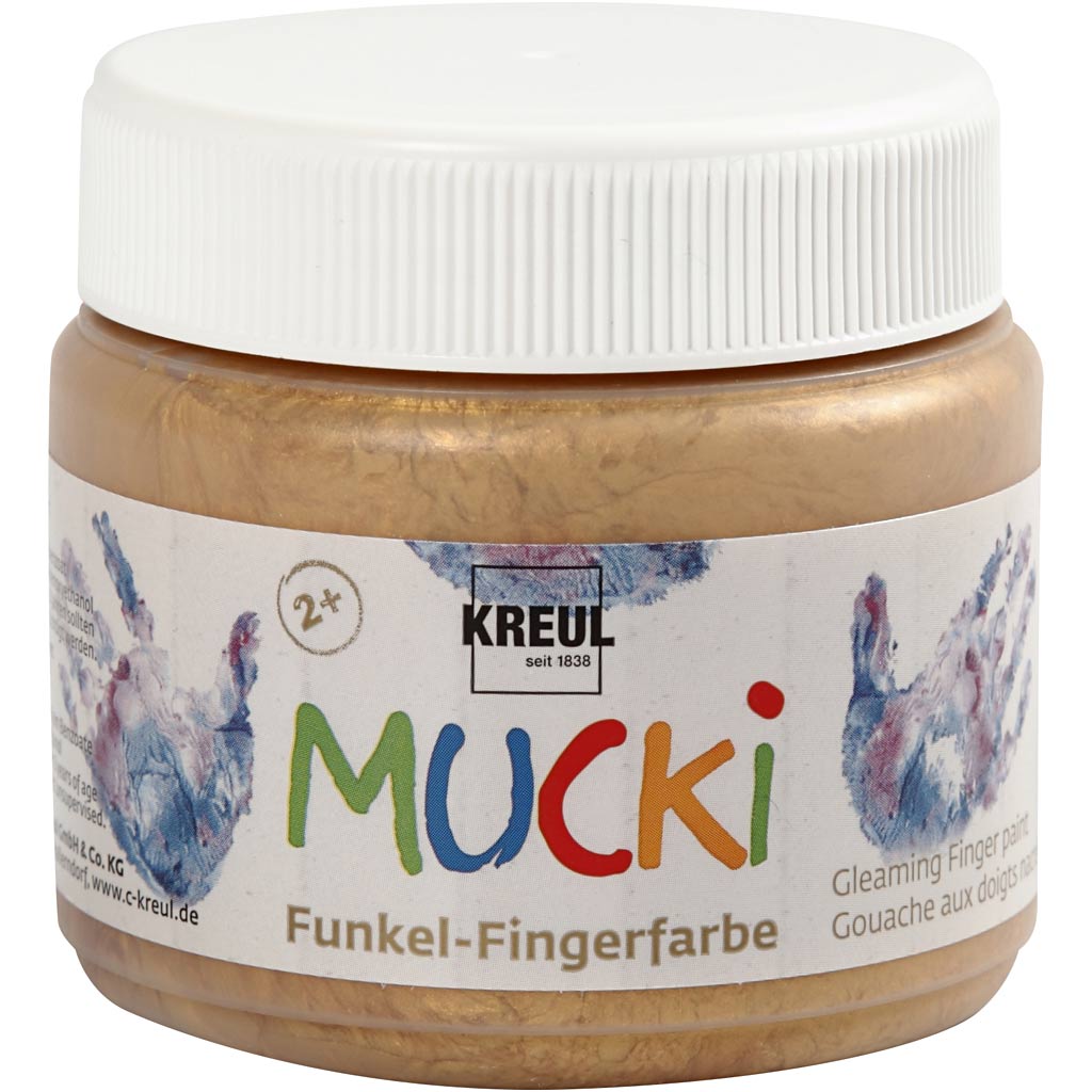 Creativ Company Mucki Finger Paint Gold Metallic, 150 ml