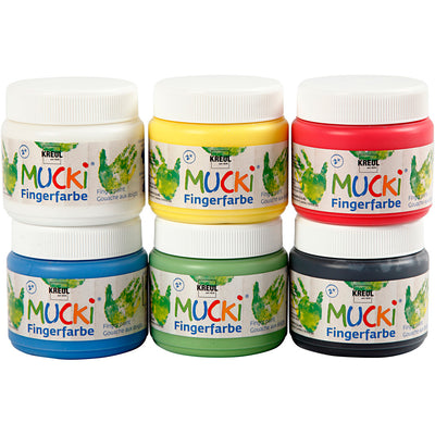 Pintura de dedo de Kreul Mucki, varios colores, 6x150 ml 1 caja