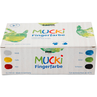 Kreul Mucki Finger Paint, vari colori, 6x150 ml 1 scatola