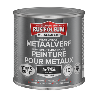 Rust-oleum 1071337 - metal paint -zg -ral9005 -250mldirect on rust | 1 pc