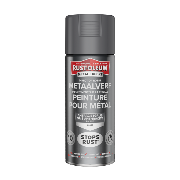 Rust-oleum 1071346 - pintura para metal -hg -ral7016 -400ml directamente sobre el óxido | 1 pieza