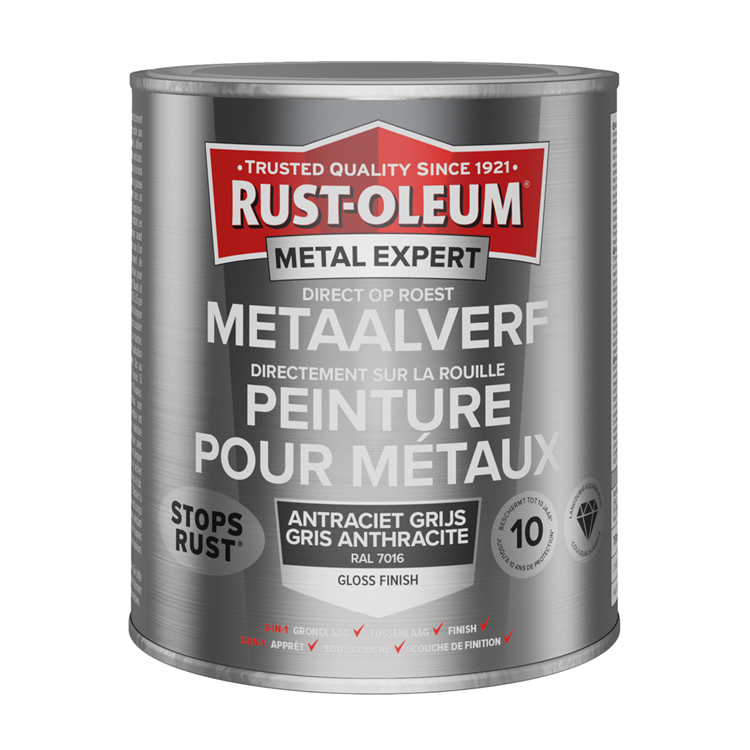 Rust-oleum 1071347 - pintura para metal -hg -ral7016 -750mldirecta sobre el óxido | 1 pieza