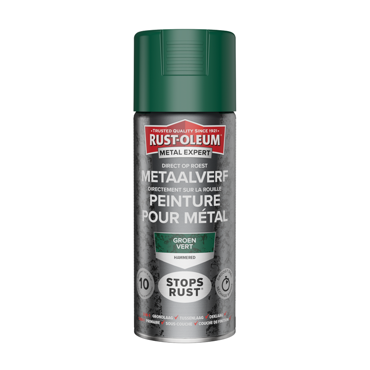Rust-oleum 1071363 - acabado martillado - verde - 400ml directamente sobre óxido - pintura para metal | 1 pieza