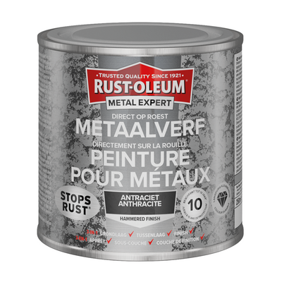 Rust-oleum 1071365 - hamerslag - antraciet - 250ml direct op roest - metaalverf | 1 stuks
