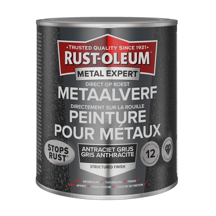 Rust-oleum 1071375 - estructura - antracita 750ml directamente sobre óxido - pintura para metal | 1 pieza