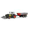 Bruder Claas Nectis 267 F con cargador frontal y camión de propina con