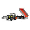 Bruder Claas Nectis 267 F con cargador frontal y camión de propina con