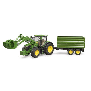Bruder John Deere 7r 350 con cargador frontal y transporte