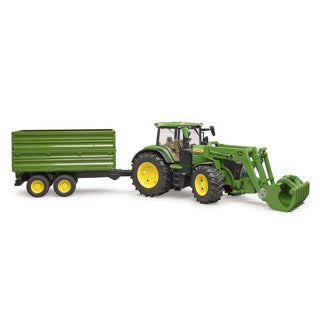 Bruder John Deere 7r 350 con cargador frontal y transporte