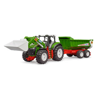 Tractor Bruder Roadmax con cargador frontal y remolque