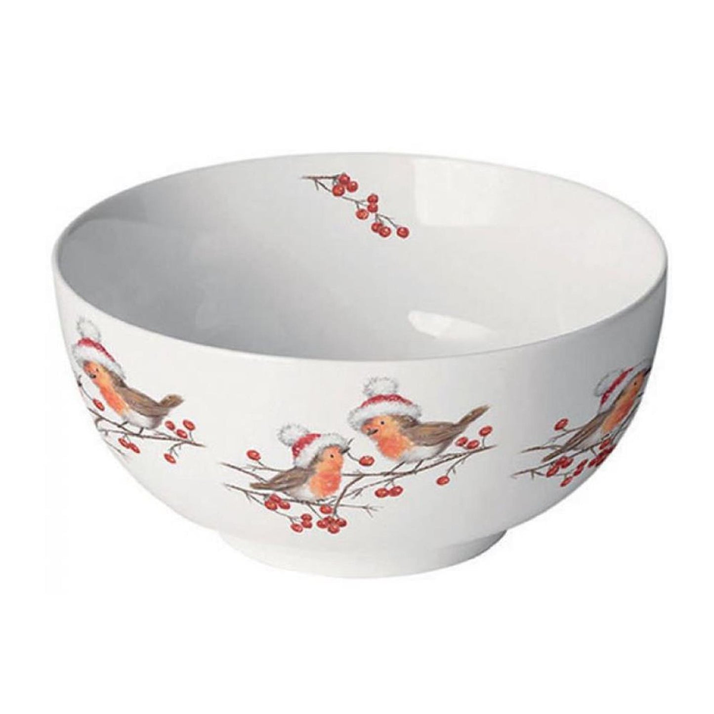 Ambiente bowl petirrojos navideños