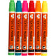 Pennarelli per tessuti, larghezza tratto 2-4 mm, colori neon, 6 pezzi, 1 scatola