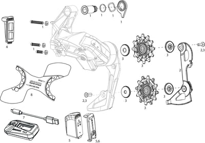 Sram schaltwerk force xplr etap axs rear derail. force xplr etap axs 12sp