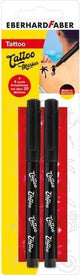 Pennarelli per tatuaggi Eberhard faber - 2 pezzi - neri - con stencil - ef-559597