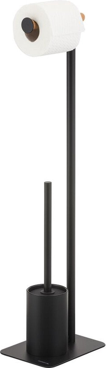 Sealskin Brix WC Butler independiente - escobillero con soporte - portarrollos sin tapa - negro
