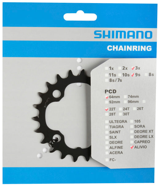 Shimano Chain Top 22t Deore FC-M590 Negro
