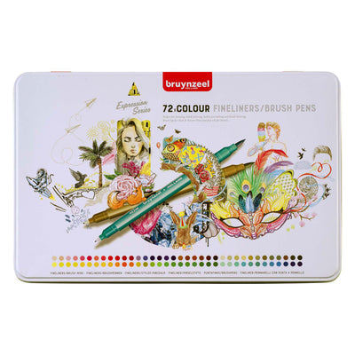 Creativi Bruynzeel Fineliner Brushpen Set 72 Colori